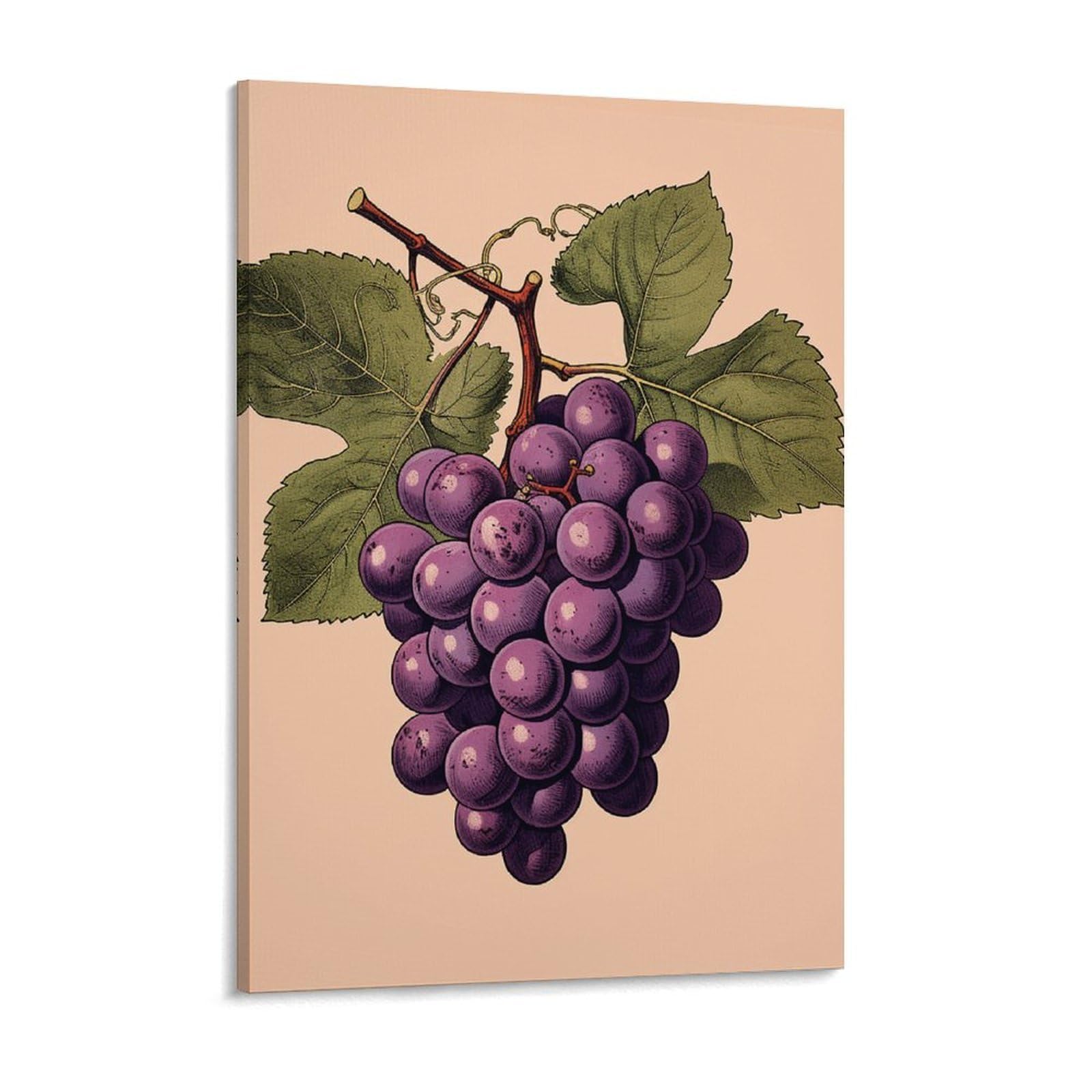 Purple Grape Pictures Canvas Wall Art for Bedroom 18x24inch Canvas Prints Artwork for Walls Modern Picture Artwork Painting for Living Room Aesthetic Wall Paintings for Bathroom Kitchen Offic
