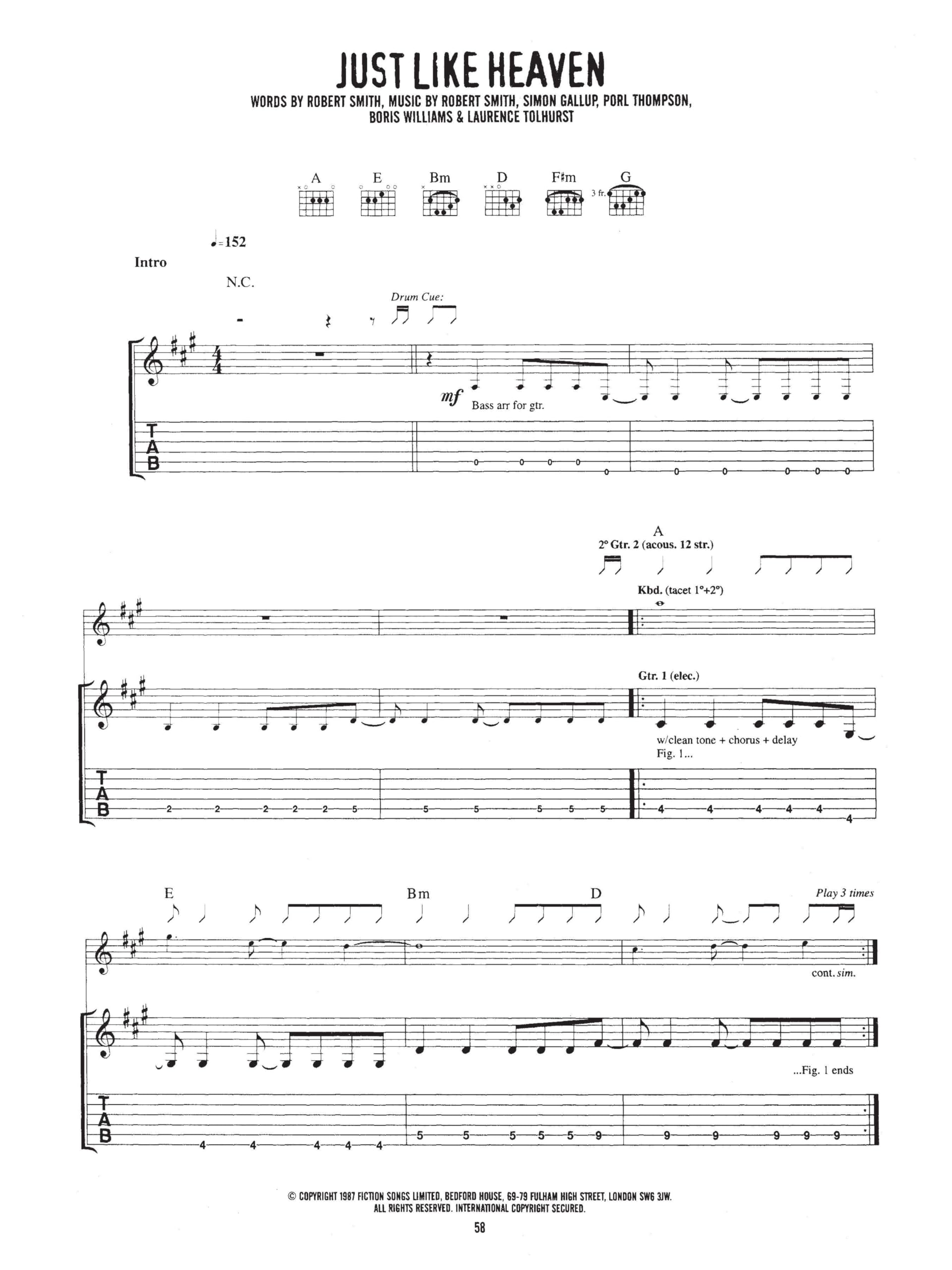 The cure - greatest hits - guitar recorded version: Guitar Tab