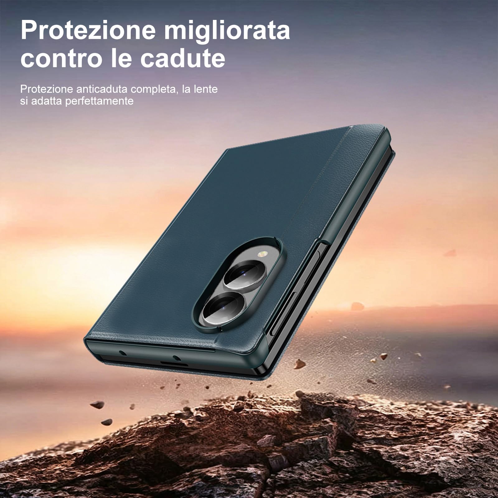 Cover per Samsung Galaxy Z Fold 8, Custodia a Libro con Finestra Smart