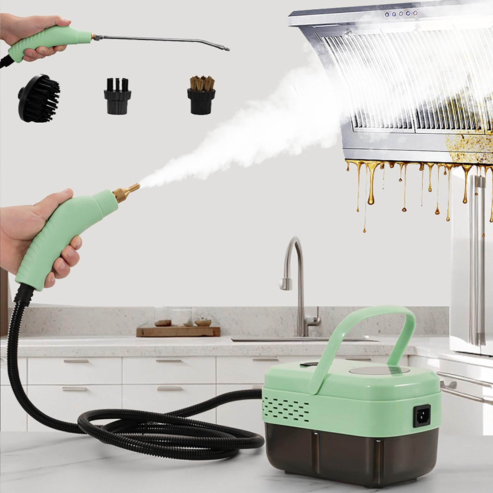 Limpiador A Vapor PortáTil De 1500 W Y 1,3 L (Vapor De 6 Velocidades),Vaporizador De Alta PresióN para Limpieza (110 ℃/3,5 Bar),Se Calienta RáPidamente En 15 Segundos,para Muebles,Cocinas,BañOs