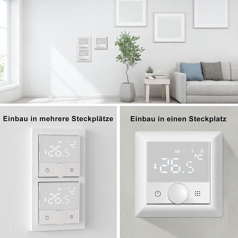 KETOTEK WiFi okos termosztát kazánhoz padlófűtéshez Alexa kompatibilis