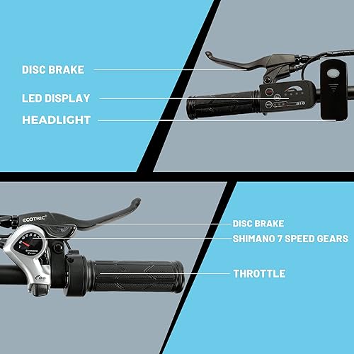 Miniatura 6 de ECOTRIC Step-Through-2 Bicicleta eléctrica plegable de 20 pulgadas, potente motor de 350 W, 36 V12.5 AH, batería de litio extraíble, marco de