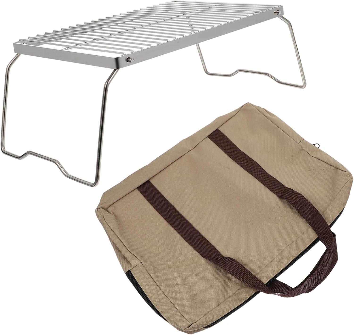 Folding Bbq Grill Portable Stainless Steel Campfire Rack Outdoor Grill Rack for Camping Picnic Beach