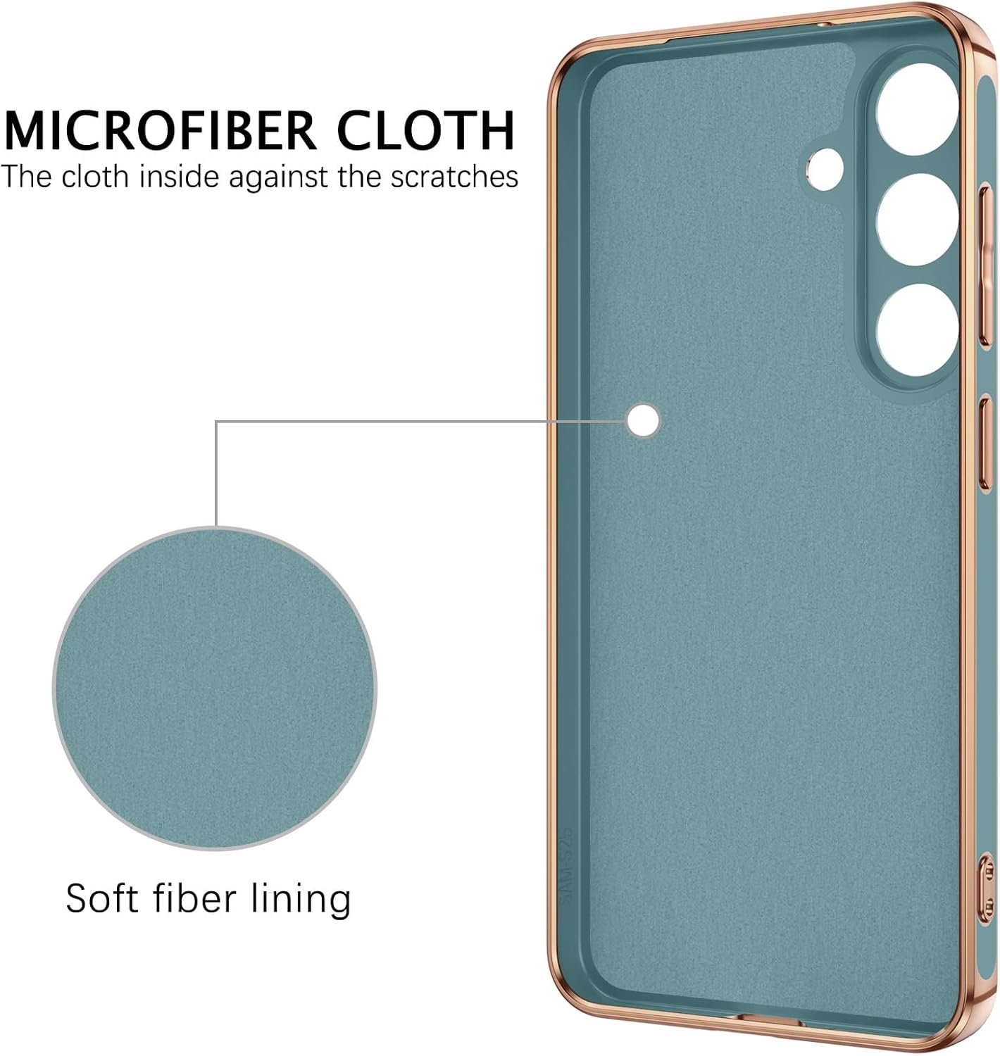 Telaso for Samsung Galaxy S25 Case, 360° Rotation Kickstand Ring Holder Plating Edge Soft Rubber TPU Bumper Slim Flexible Shockproof Protective Phone Case Cover for Samsung S25 2025, Gray Green - Image 7