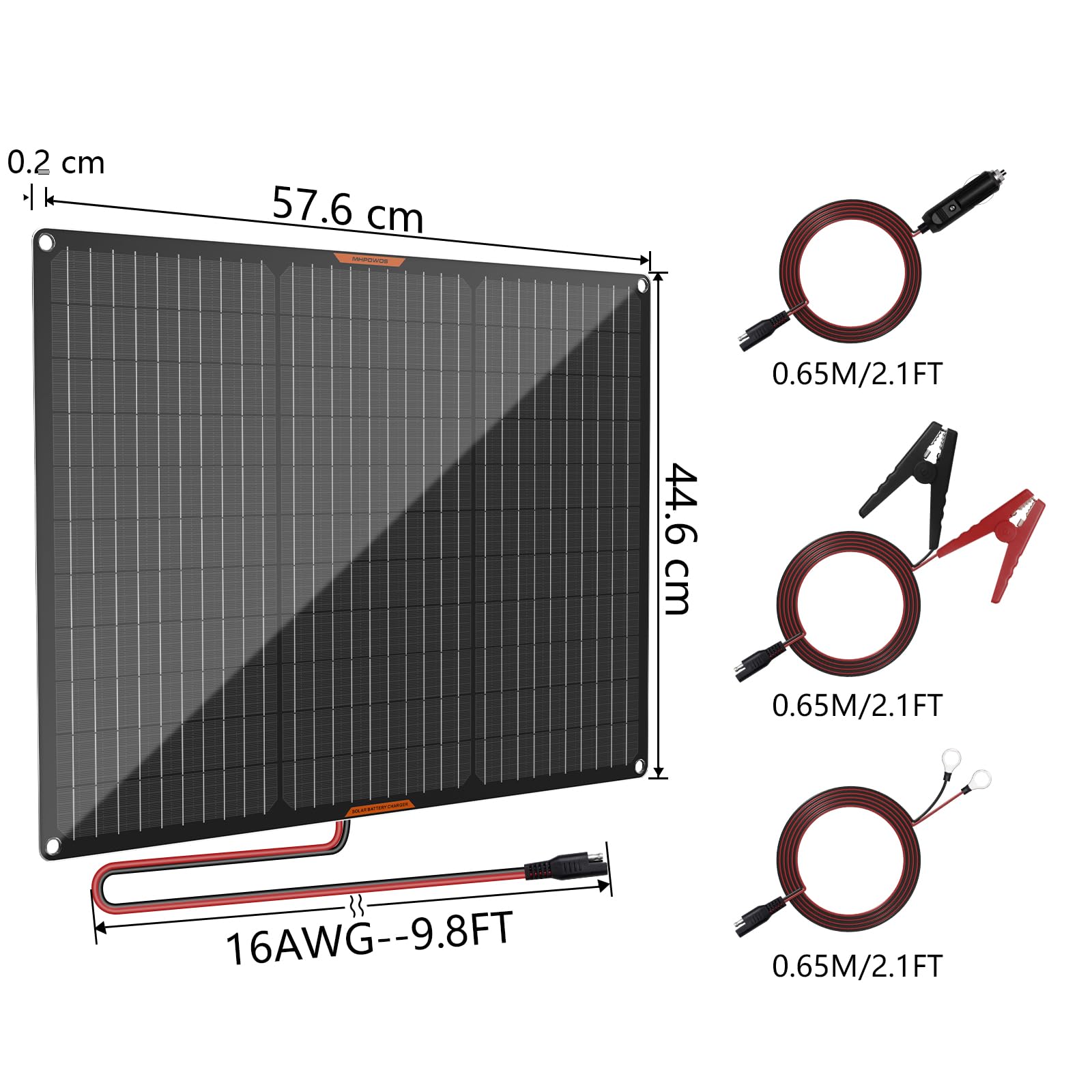 Pannello solare 50W 12V Caricabatteria solare per auto Mantenitore portatile impermeabile Caricabatteria solare di mantenimento per auto barca automotive RV