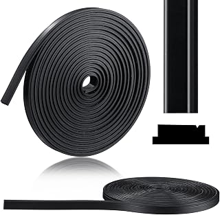 134 Inches Flexible Magnetic Strip Insert Shower Door Magnetic Strip Replacement Long Magnet Roll for Crafts for Framed Semi Framed Swinging Glass Shower Doors, Black (1 Roll)