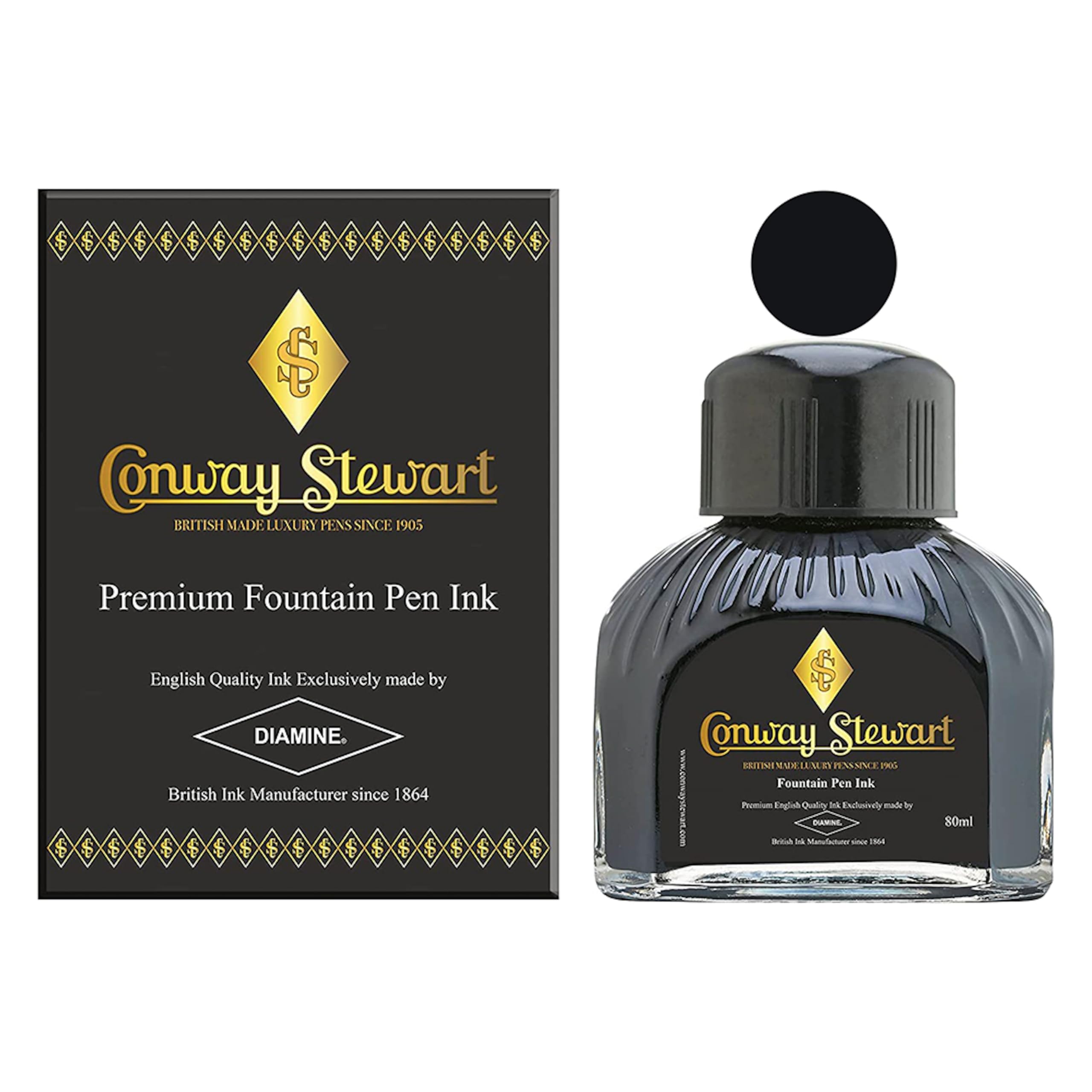 Conway Stewart Fountain Pen Bottle Ink - Onyx Black
