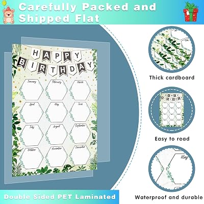 Fsaoor Birthday Chart for Classroom - Boho Greenery Liberia | Ubuy