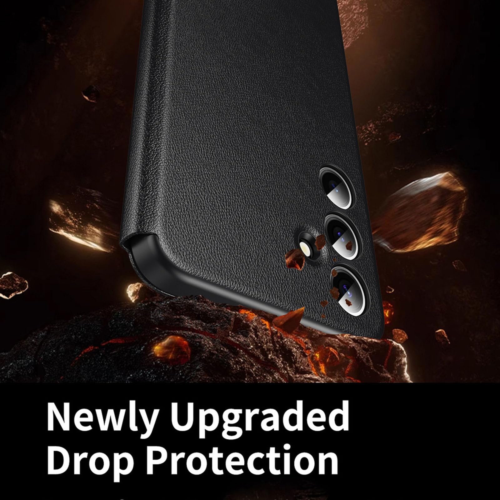 Flip Custodia per Samsung Galaxy S25 Ultra/S25 Plus/S25, Smart Specchio View Telefono Caso con Schede Slot Antiurto Pelle Copertura,Nero,S25 Ultra