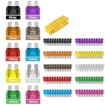 Haibing 105Pcs Blade Car Fuses Assortment Kit Fuse Holders Automotive Replacement for Car Truck SUV RV Boat