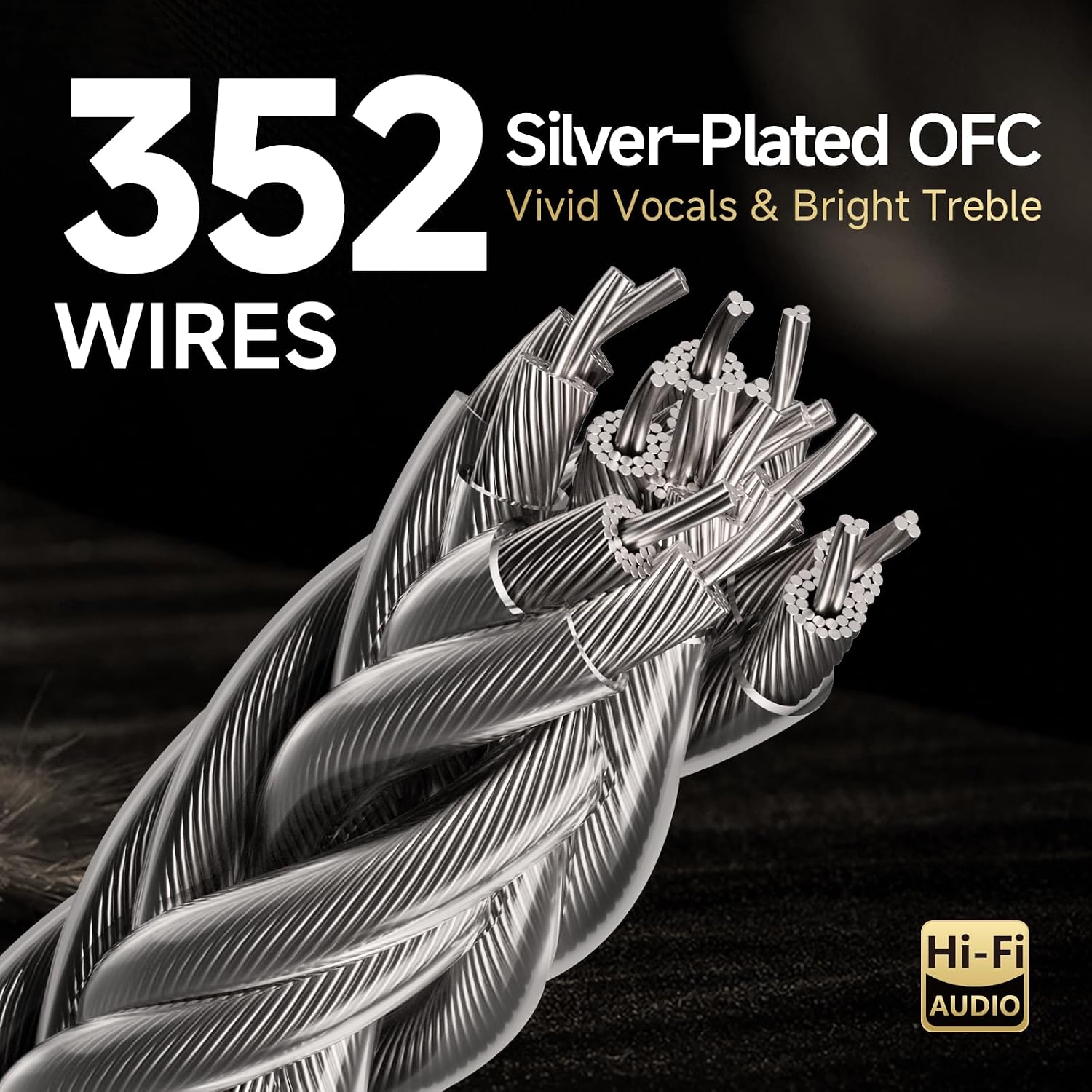 TODN AUX Cord 3ft, Audiophile Silver-Plated OFC 3.5mm Audio Cable Male to Male Aux Cable for Car/Headphones/Smartphones/Home Stereo/MP3 Player/Portable Speaker-Hi-Fi Sound Auxiliary Cord