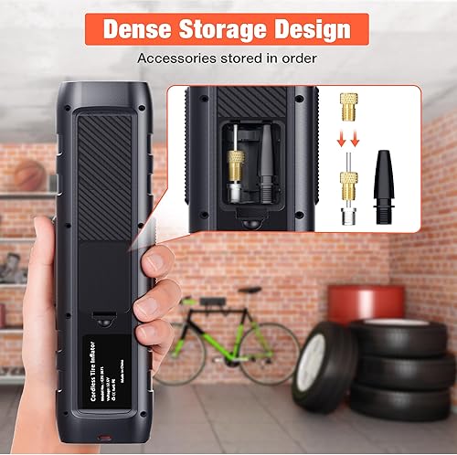 Miniatura 3 de Inflador de neumáticos, compresor de aire portátil, bomba de aire portátil de 150 PSI para neumáticos de automóvil con batería de 6000 mAh, bomba de