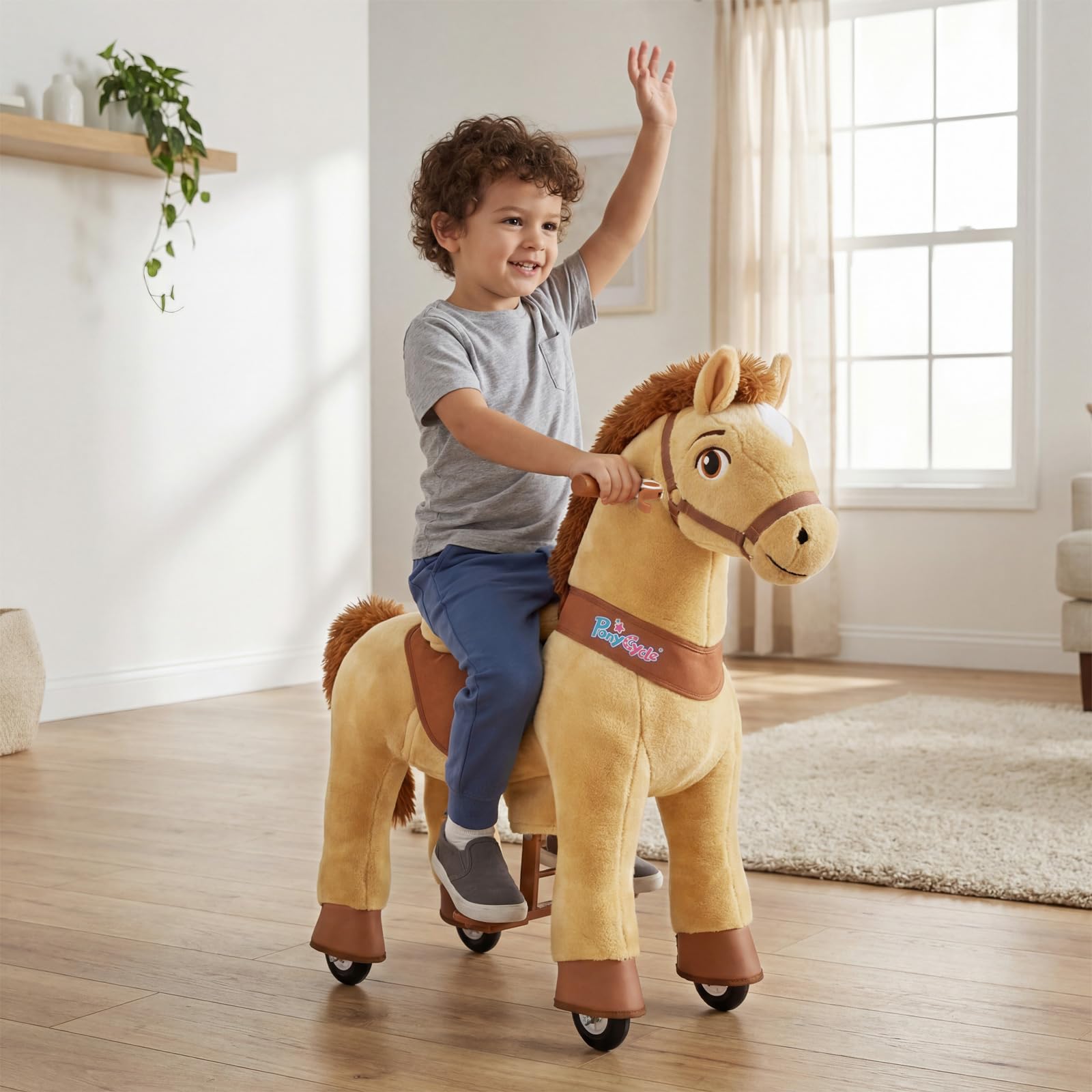 PonyCycle Mechanical Ride-On Horse with Brake for Kids 4-7
