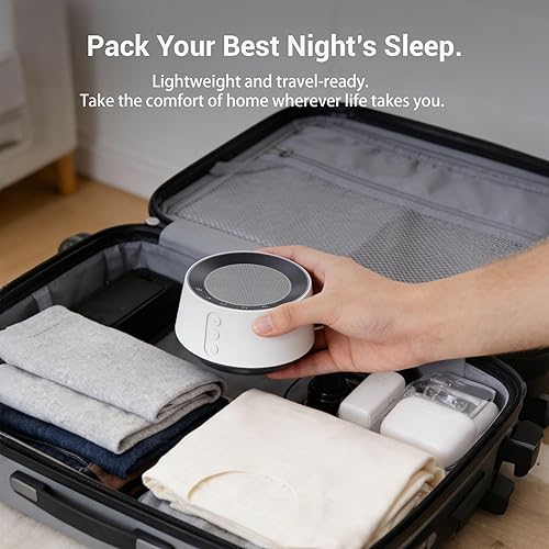 Miniatura 7 de BGOVERSS Máquina de sonido de ruido blanco con 20 sonidos relajantes, luz nocturna de 10 colores, máquinas para dormir para el hogar, oficina