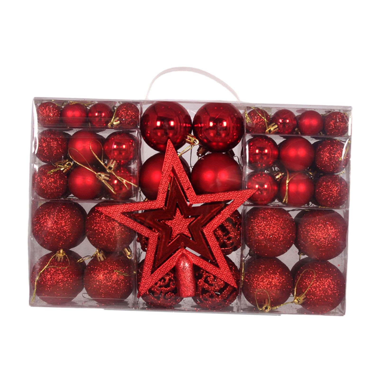101 Palline di Natale per Feste, Stelle, Lavoretti, Riutilizzabili, Leggere, Da Appendere, Ideali per Decorazioni, Rosso