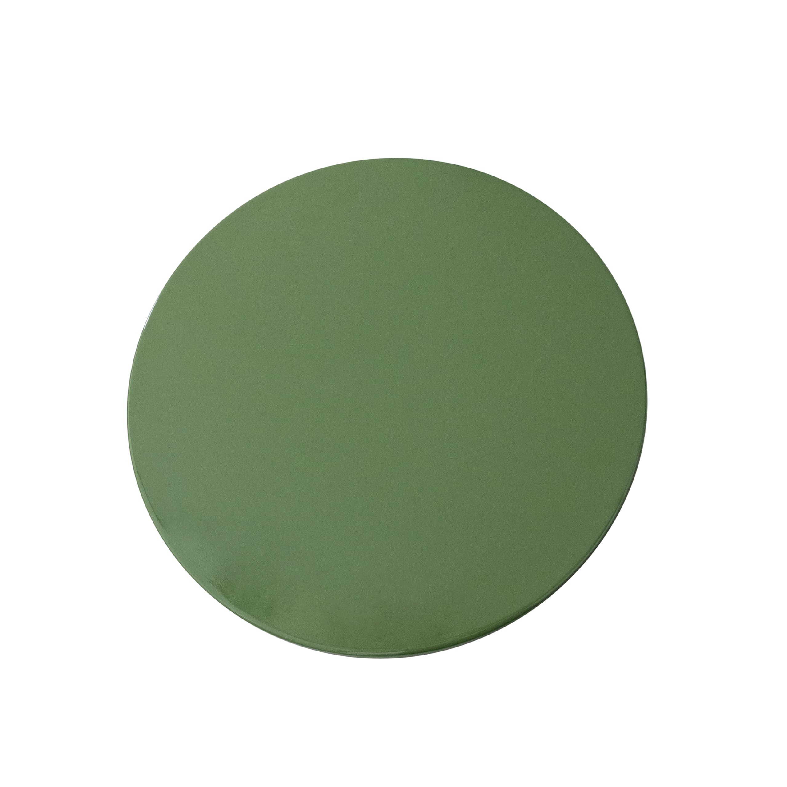 Creative Co-Op Round Metal Accent Table, Green Finish