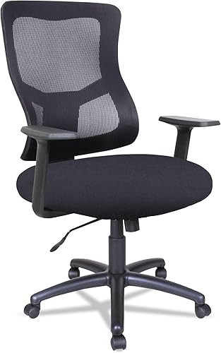 Alera Elusion II Series - Silla giratoria de malla con respaldo medio, color negro