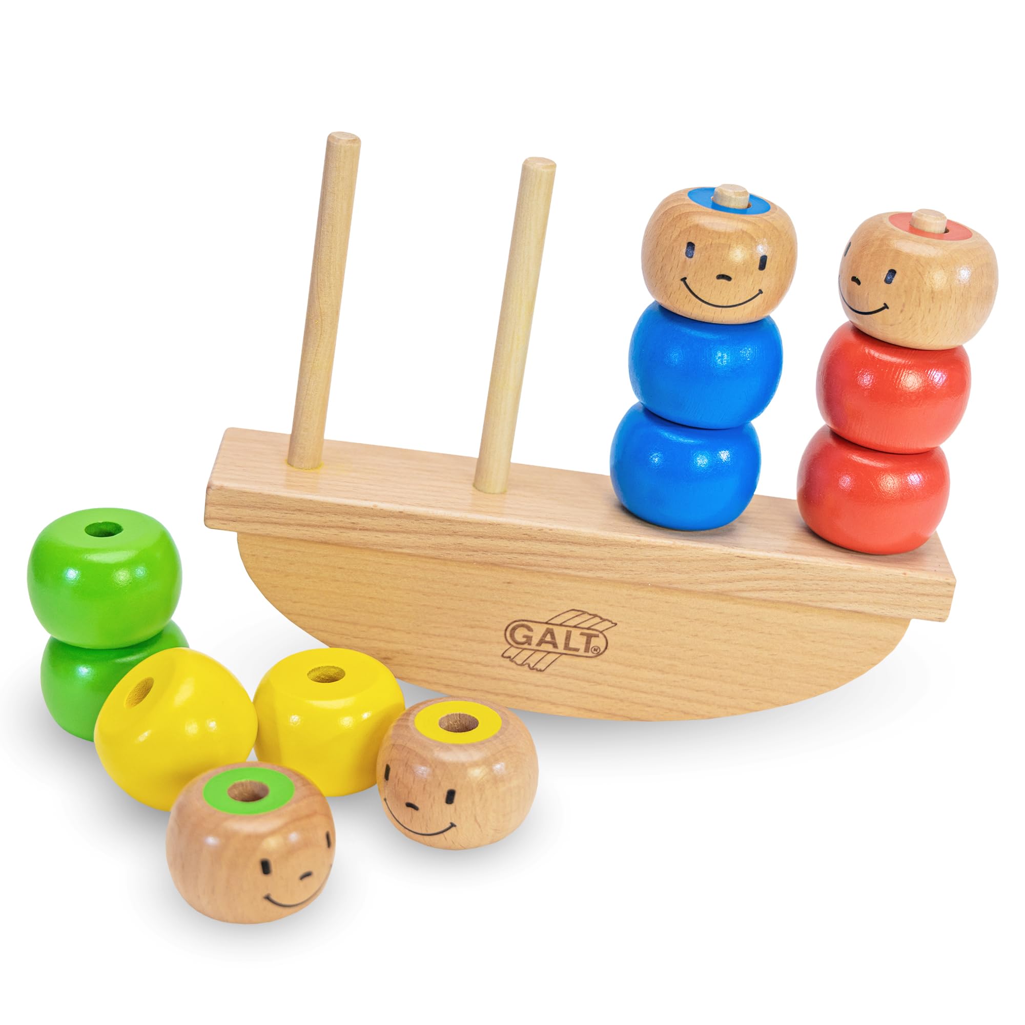 Galt See-Saw Counter, Wooden Baby Toy & Kids Stacking Toy, Cause & Effect Seesaw Toy for Fine Motor Skills in Young Children - Image 3