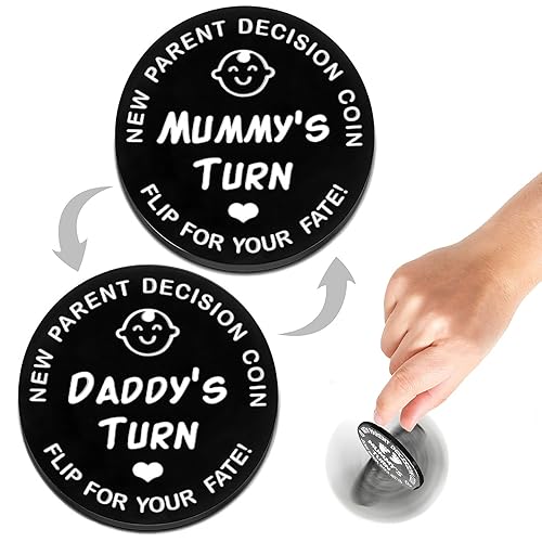 Vista 29 de Regalos de baby shower, monedas de decisión para padres para nueva mamá y papá, divertidos regalos para nuevos bebés, regalos para nuevas madres