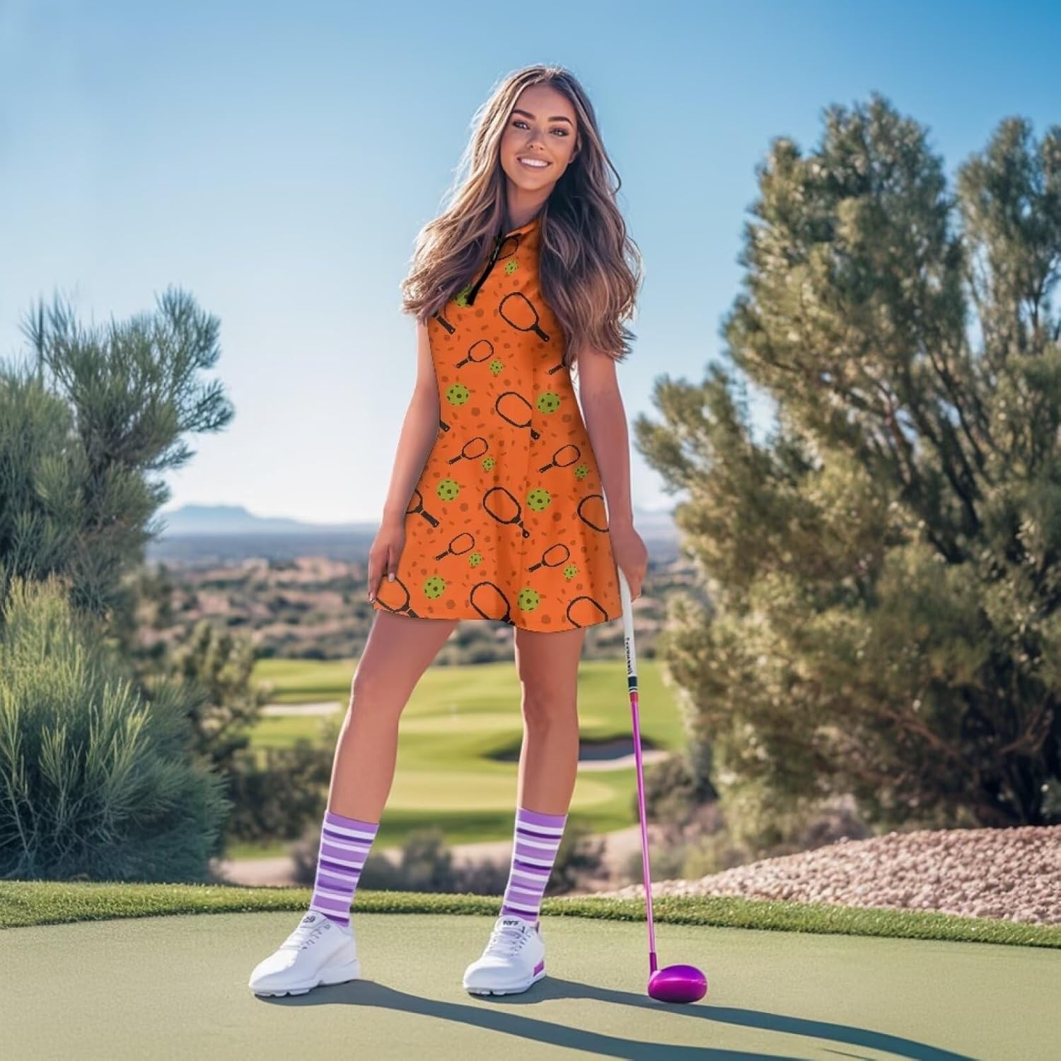 Tennis Dresses for Women, Sleeveless Workout Active Athletic Exercise Dresses Golf Dresses with Built in Shorts