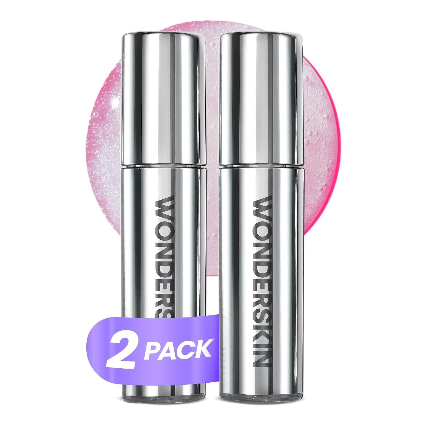 Wonderskin Lip Rehab Serum Oil Pack of 2 - Colour Changing Lip Oil from Clear to Pink - PH Activated Non-Sticky & Moisturising Tinted Lip Oil Kissed