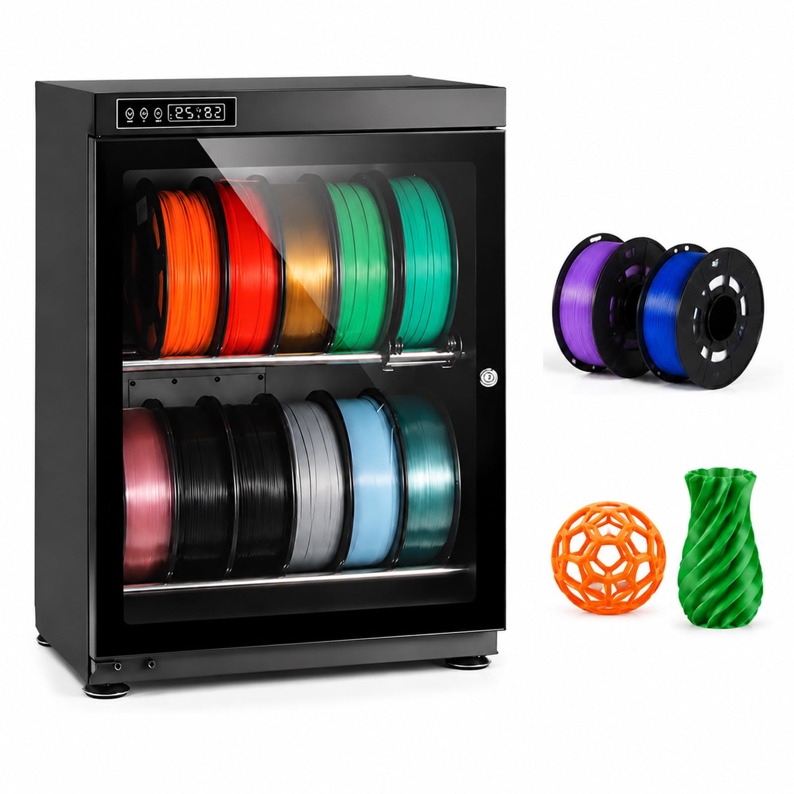 JIYINGHUI 3D Printer Filament Storage Dryer Box, Anti-Moisture Storage Box Holding 10-18 Filament Spools,w/Auto Humidity Control (RH15%-RH60%), for PLA PETG ABS TPU 70L