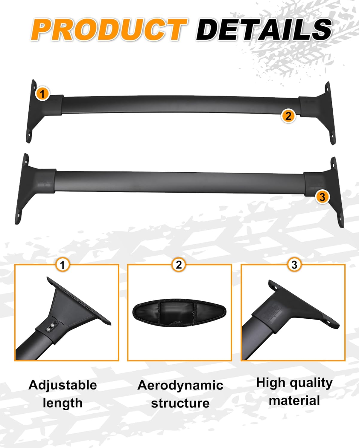 Snailfly Black Crossbar Fit for 2021 2022 2023 2024 2025 2026 Toyota Sienna W/Side Rails Roof Rack Cross Bars