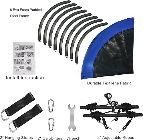 Miniatura 7 de Columpio para árbol de platillo de 40 pulgadas, capacidad de peso de 700 libras, columpio volador al aire libre con correa para colgar en el árbol