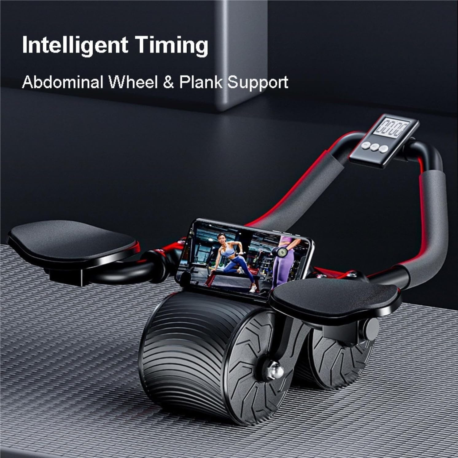 rullo addominale, Ruota addominale con rimbalzo automatico, for l'allenamento dei muscoli addominali, portata elevata di 100 kg
