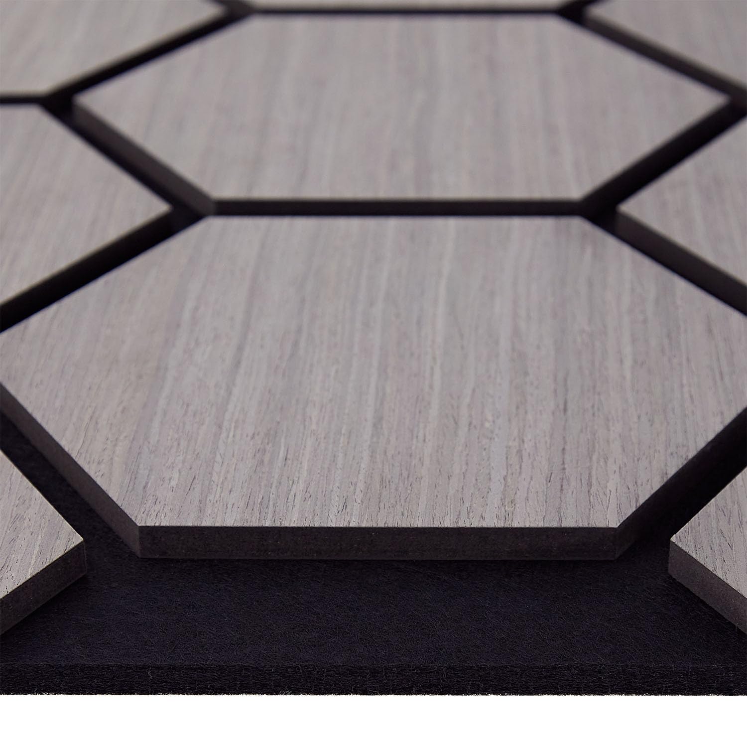 Homestyle4u 4er Set Akustikpaneele Hexagon 76x62 cm Schallschutz Grau | Deko Akustikplatten aus Filz für Wand & Decke, 3D Schalldämmung zur Raumakustik-Optimierung, zuschneidbare Wandpaneele