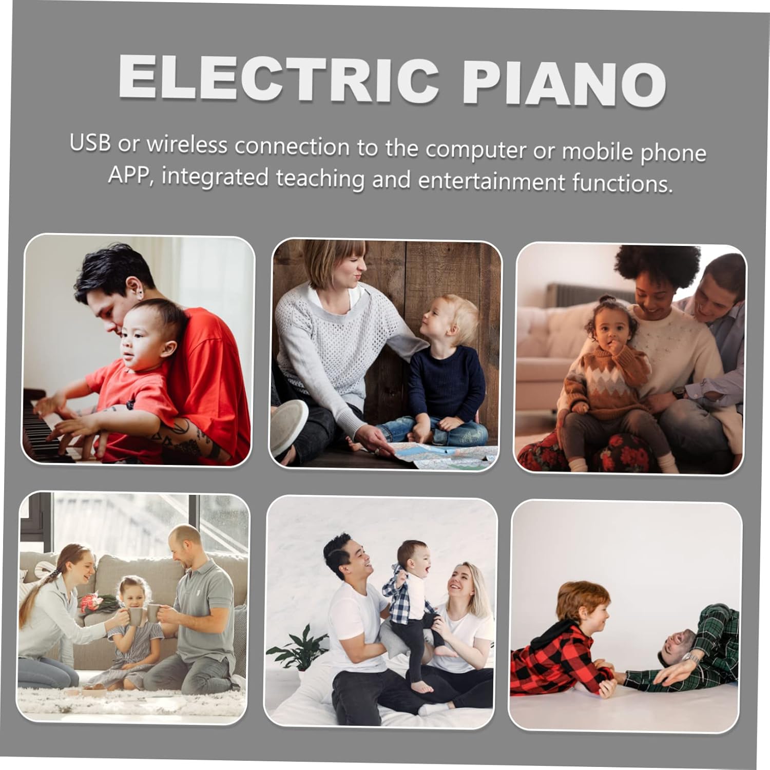 Totority Key Portable Up Electronic Piano Keyboard with Rhythms and Timbres USB Connectivity for Computer and Mobile Lightweight Hand Rolled Digital Instrument for Music Learning and