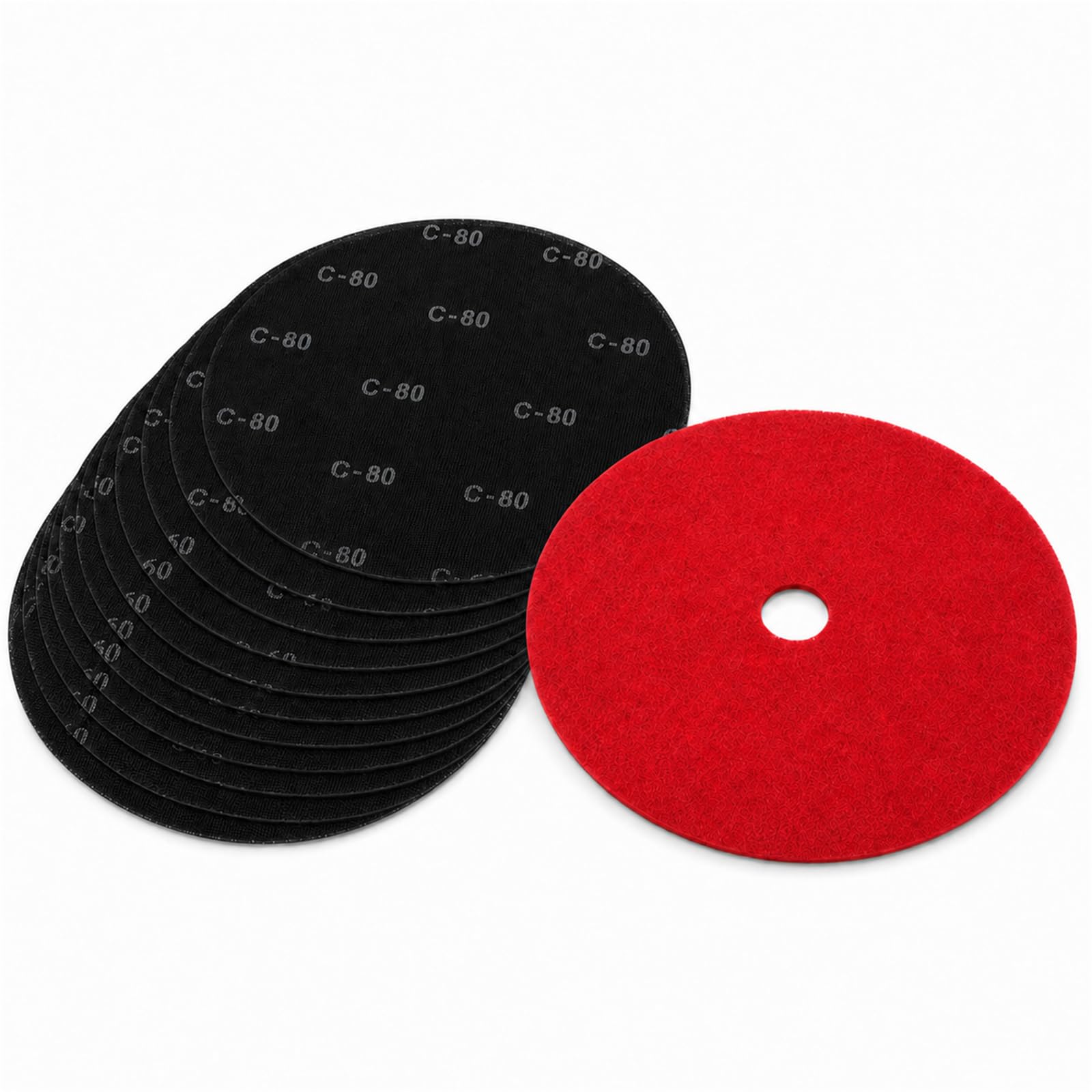 Dischi abrasivi da 43,2 cm con tampone tampone, confezione da 10 pezzi, grana 80, per pavimenti in legno, manutenzione epossidica