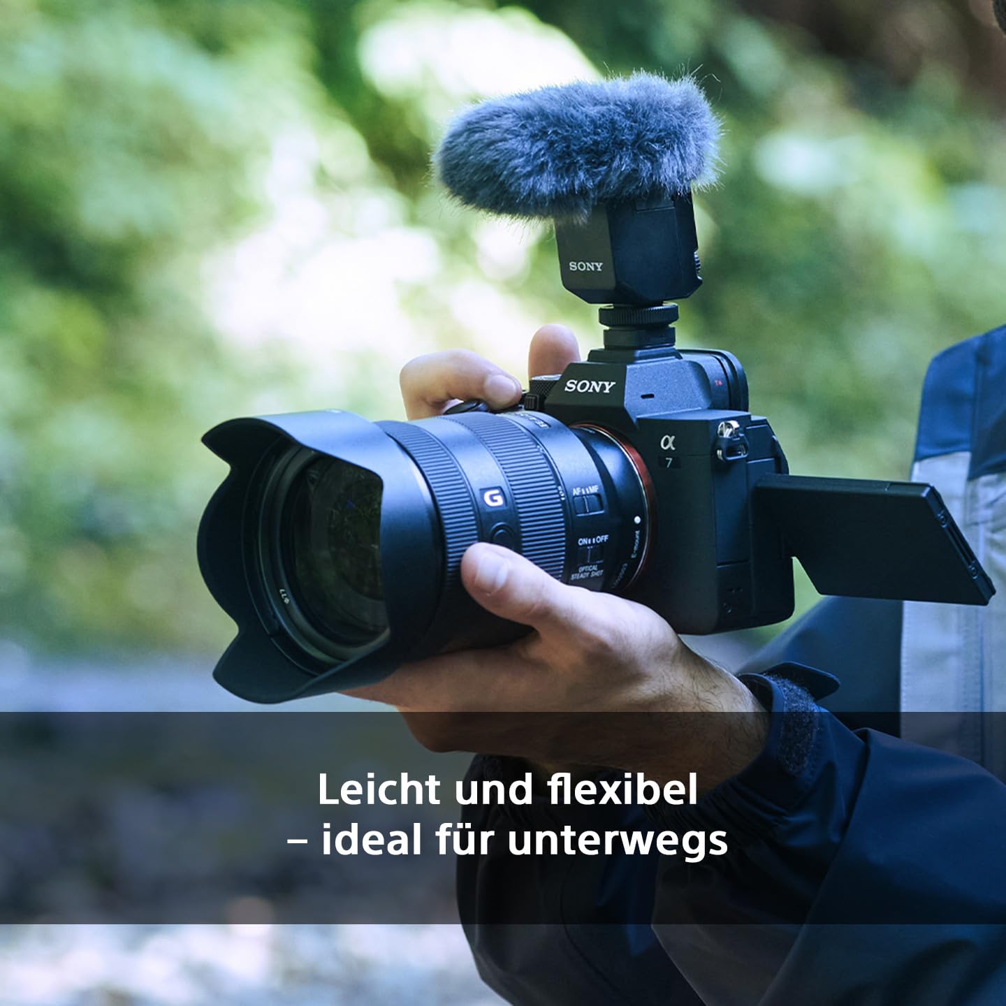 Sony ECM-B10, Kabelloses Shotgun Mikrofon, Rauschunterdrückung, einfache Bedienung, Ideal für Kameras, Interviews, Vlogs, Content Kreation, Streaming