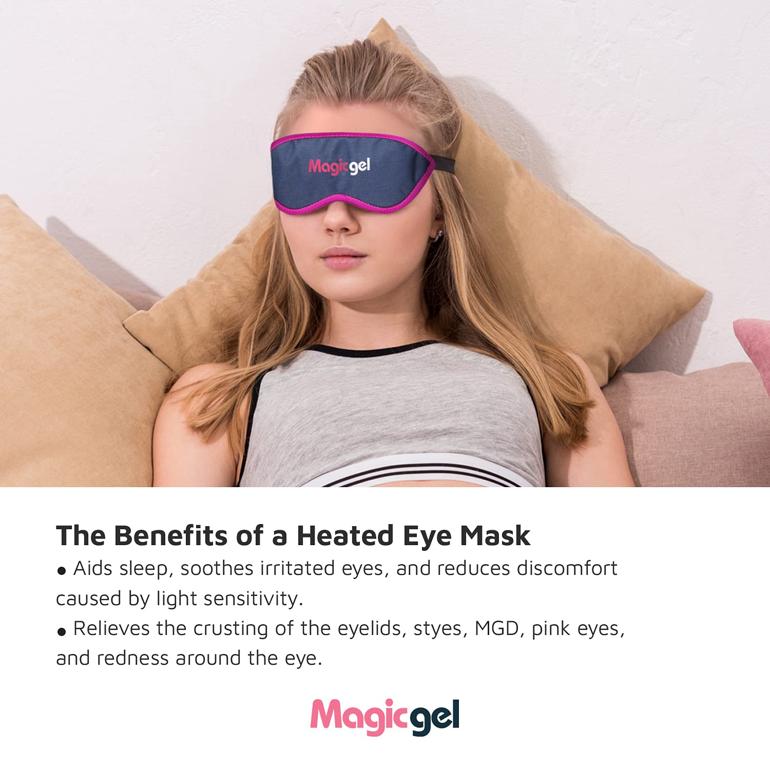 Heated Eye Mask Soothing Gel Eye Mask for Dry Eyes Treatment, Styes