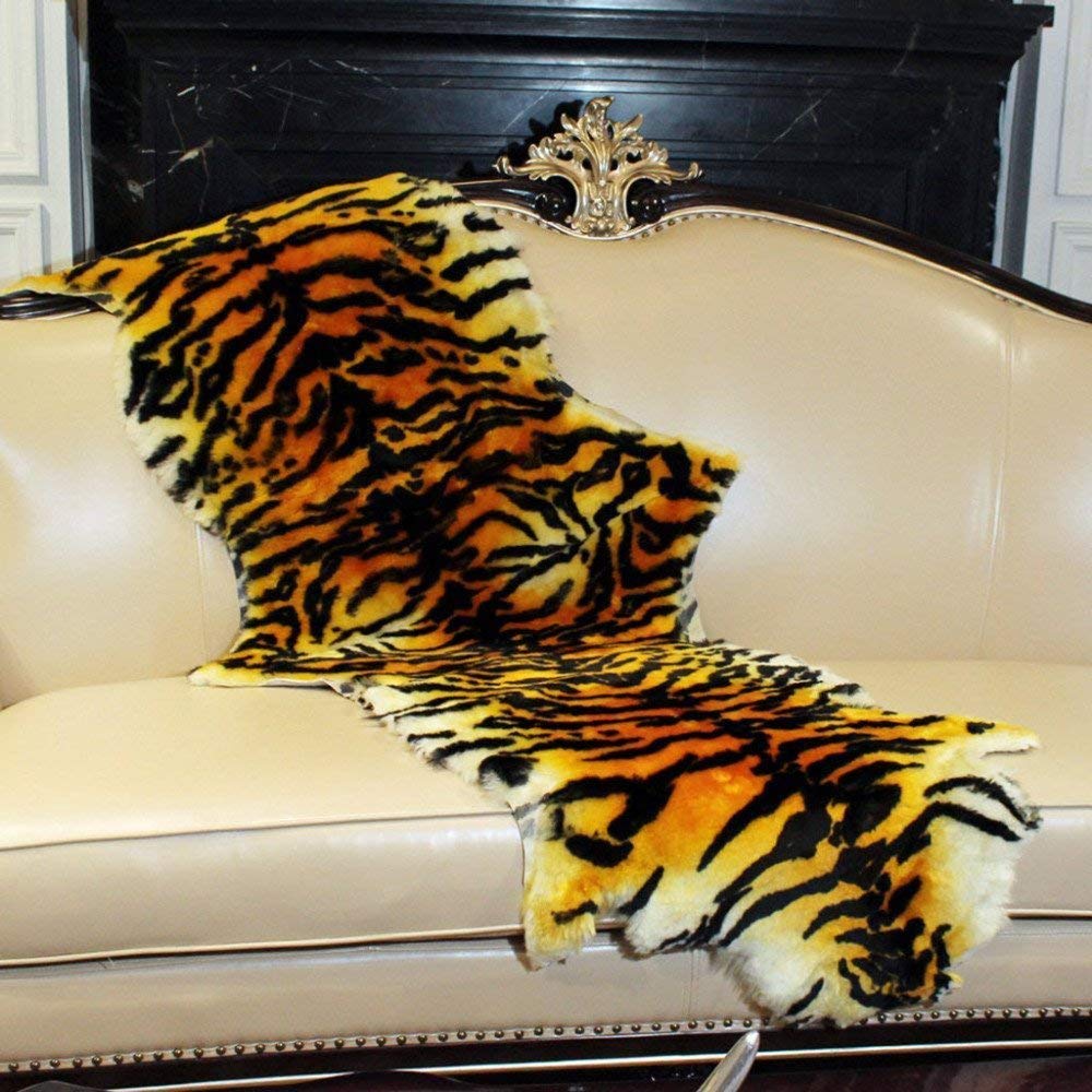 Amazon.com: yingda1992 Tiger Print Australia Sheepskin Rug, Soft