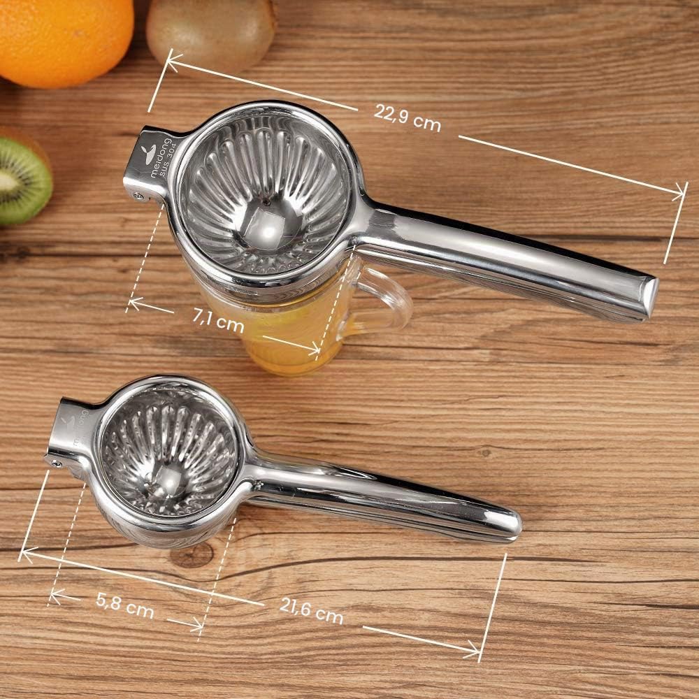 Spremiagrumi manuale in acciaio inox 304, per spremere limone e lime, verdure (medio)
