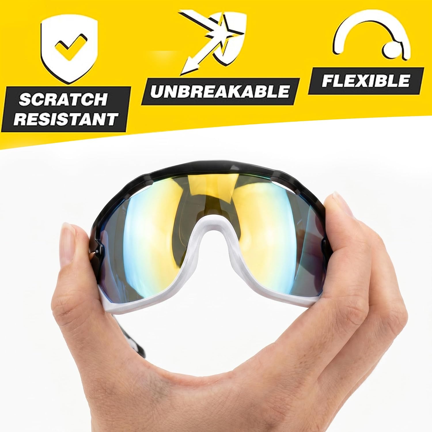 2 Pcs Running Glasses for Men and Women - Polarized Running Shades with Secure Fit, Scratch-Resistant Polycarbonate Lenses, Lightweight and Flexible Cycling Glasses for Running's, Tennis, and Fishing