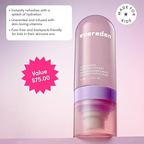 Miniatura 3 de Evereden Happy Face DUO Barbie Edition y juego de niebla hidratante multivitamínica: lavado y crema facial para niños con múltiples vitaminas, spray