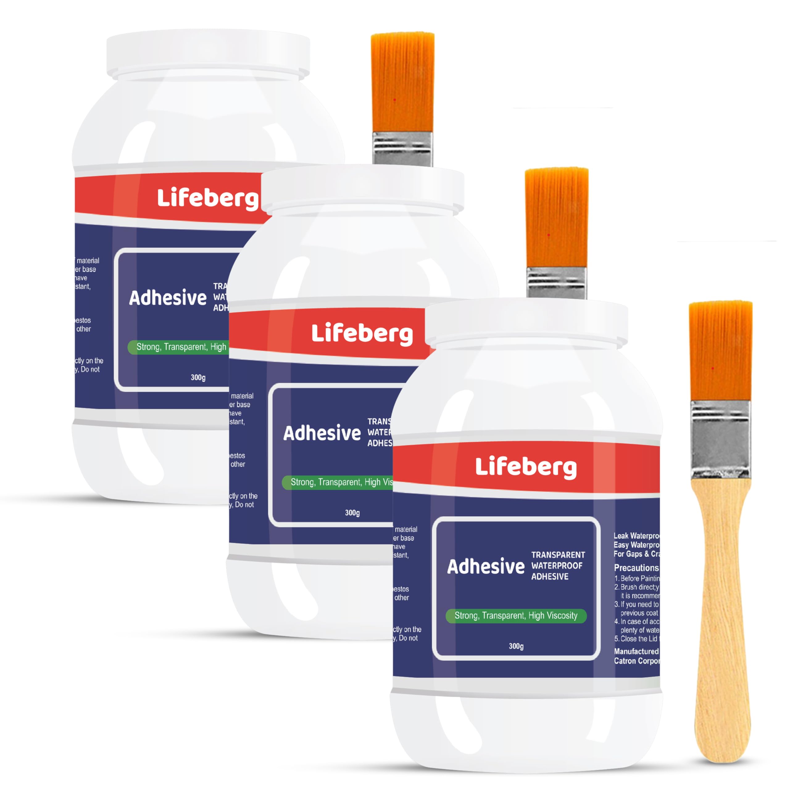 Lifeberg 900gm Crack Seal Glue with Brush | Transparent Waterproof Solution for Roof Leakage | Waterproofing Agent for Lasting Protection | Epoxy Resin Sealant for Tiles,Pipes, Walls