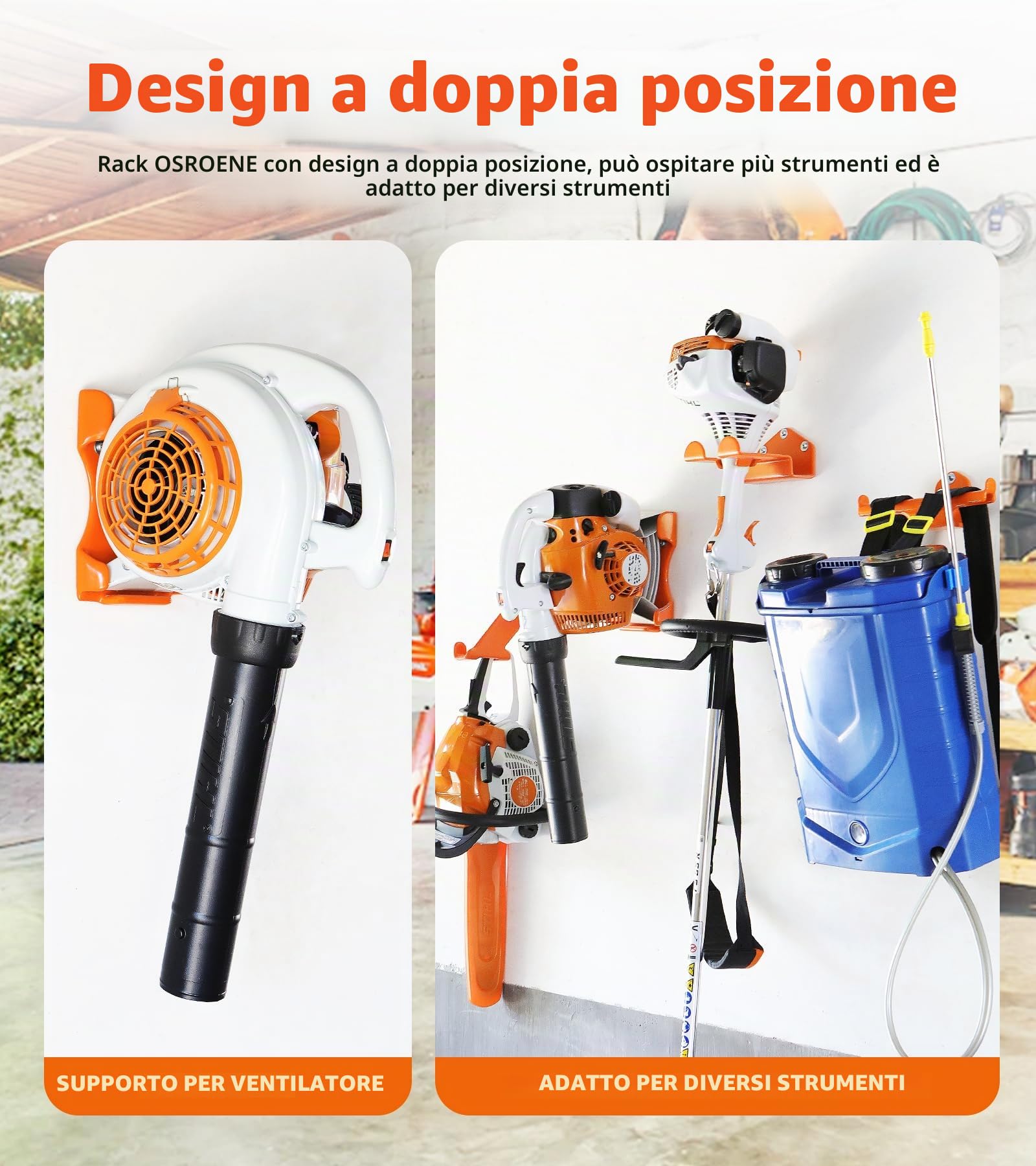Supporto da parete per soffiatori a mano, 1 supporto per soffiatore a parete del garage, adatto per Stihl BG-50, BG-56, BG-66, SH-56