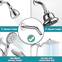 Vista 2 de Cobbe Brazo de ducha con brida y cinta de teflón, brazo de ducha montado en la pared de 8 pulgadas, extensión de acero inoxidable 304 para cabezal