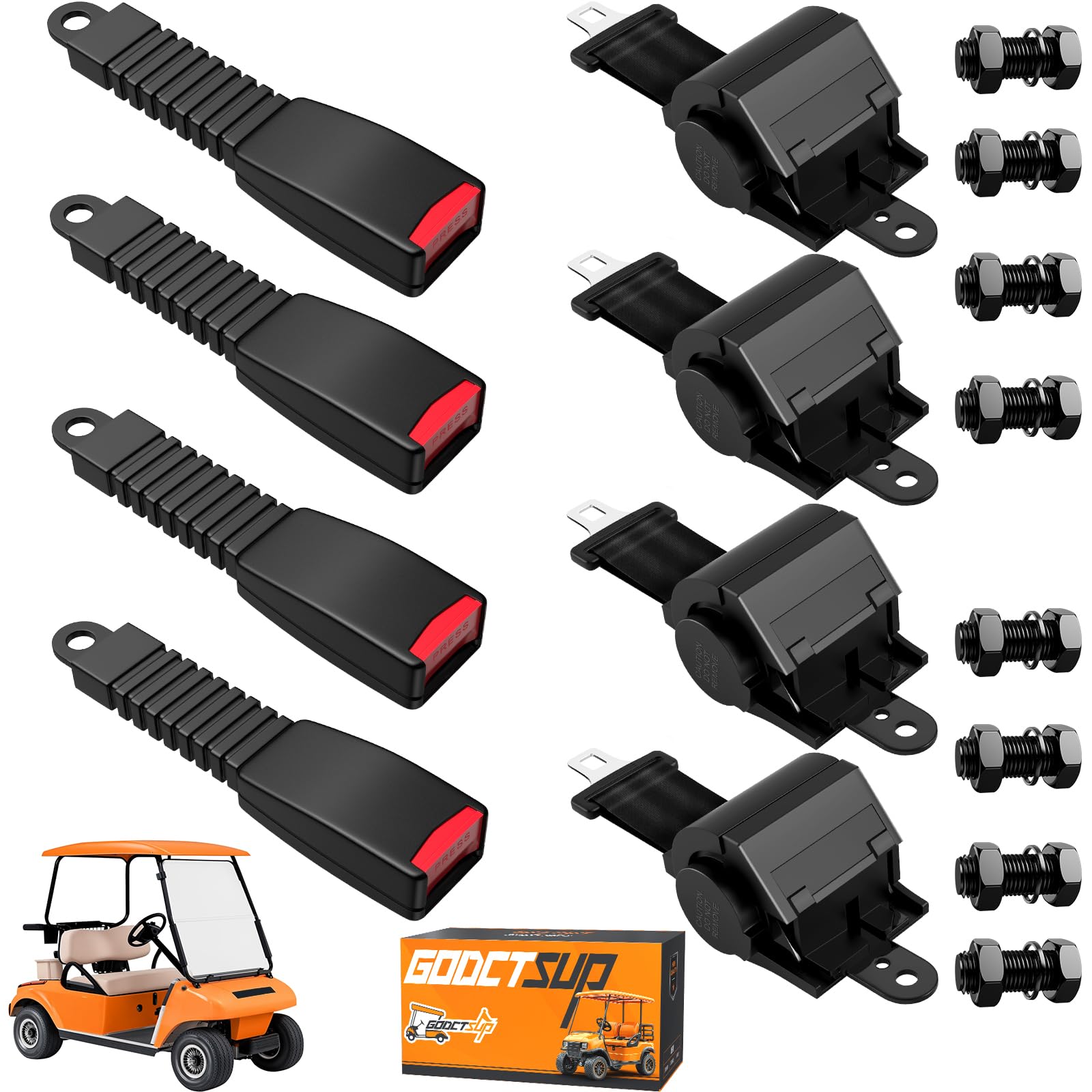 GODCTSUP 4-Piece Golf Cart Seat Belts Kit