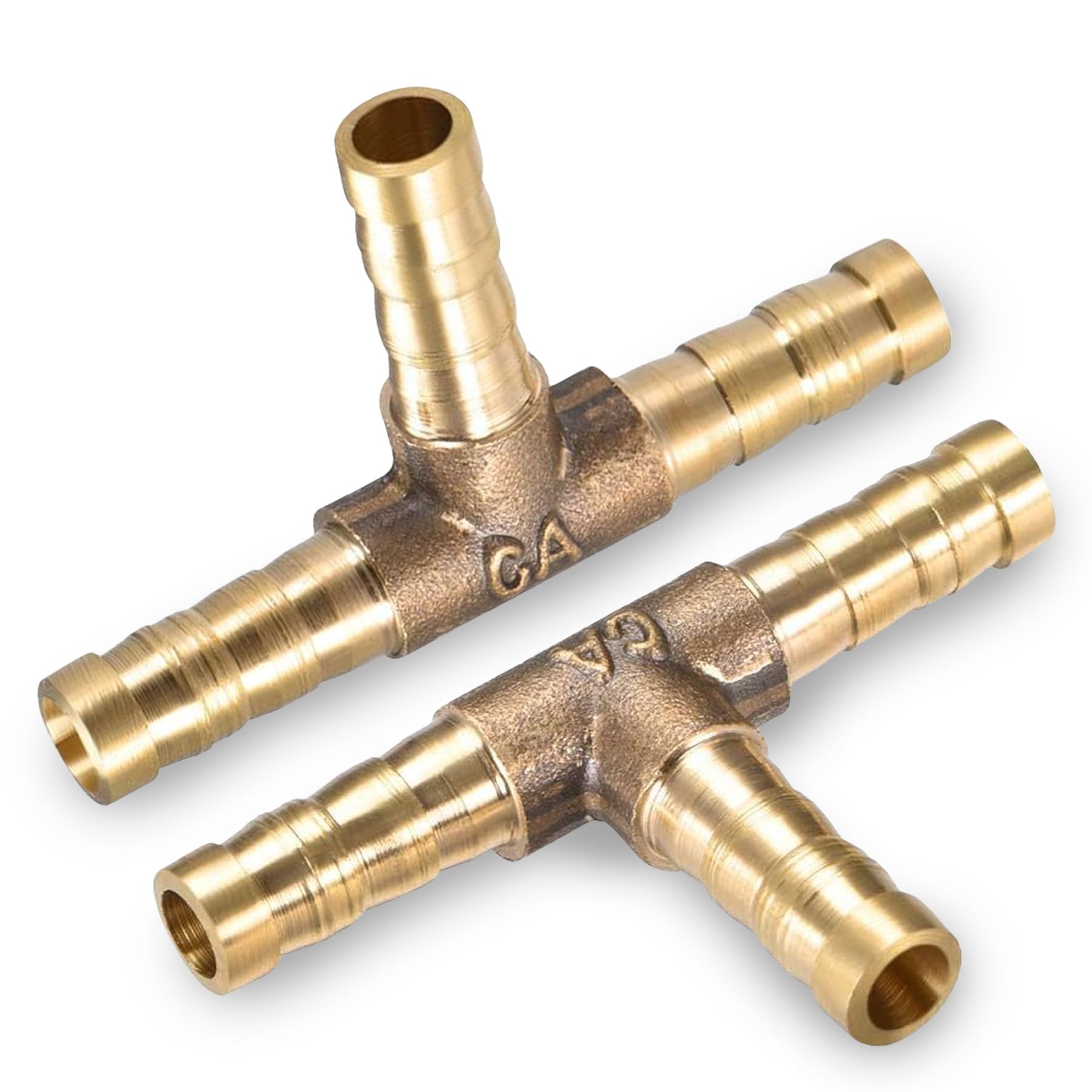 Raccord cannelé en laiton 6 mm ID en forme de T 3 voies pour air, gaz, eau et carburant – Connecteur en T barbelé (2 pièces)