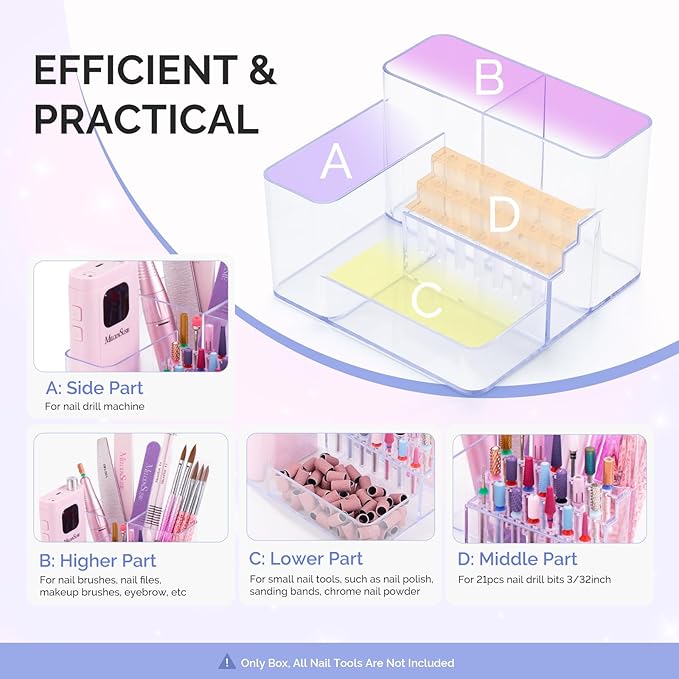 MelodySusie Soporte para Brocas de Taladro de Uñas, 21 Orificios miniatura 2