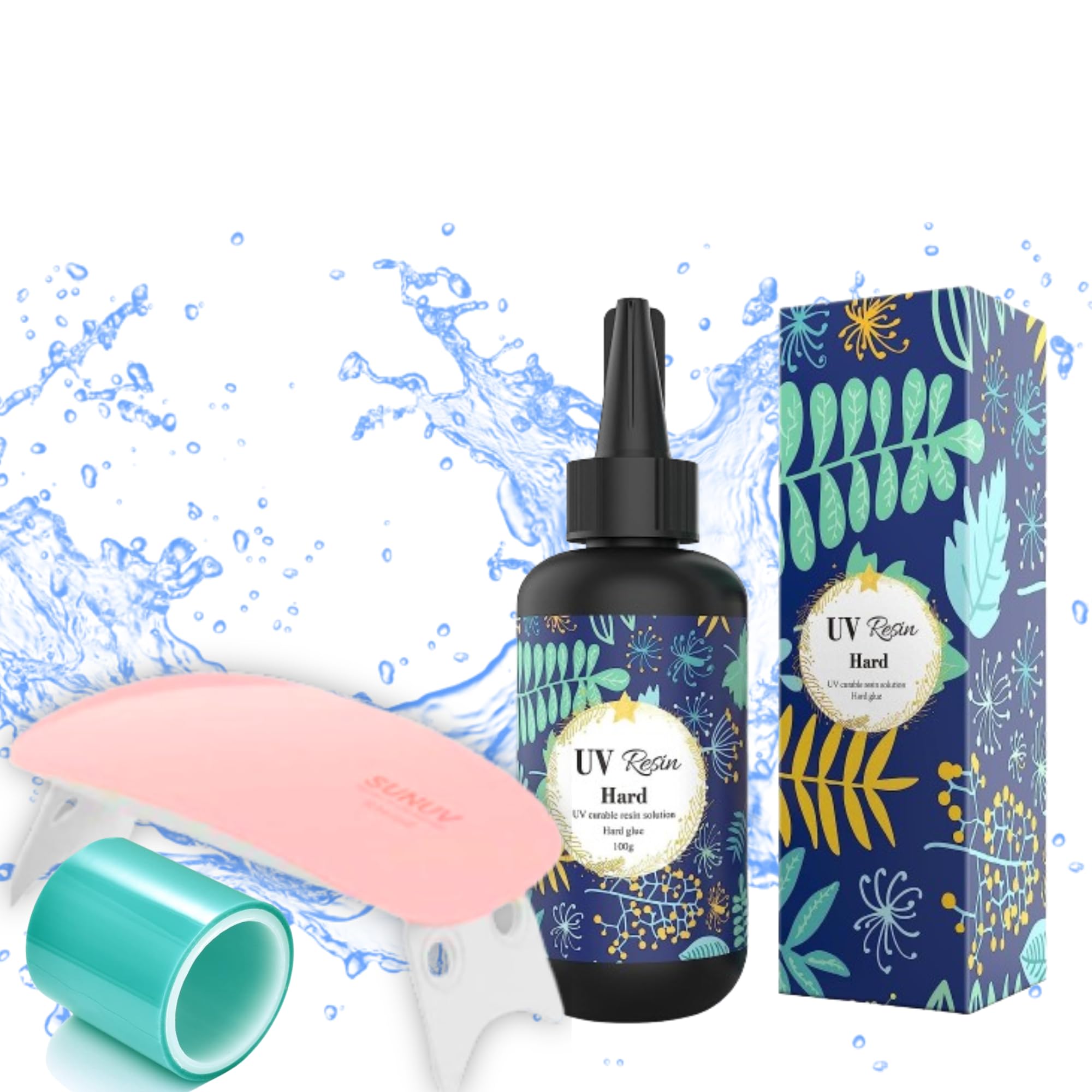WIRED FAX - UV Resin Kit Hard 50G With Lamp & UV Tape - Casting Craft Materials Clear Coat High Gloss Finish Transparent Liquid for Keychain Pendant Jewellery for Beginners Artists Professionals (B0DBDQG2H3) Amazon Price History, Amazon Price Tracker