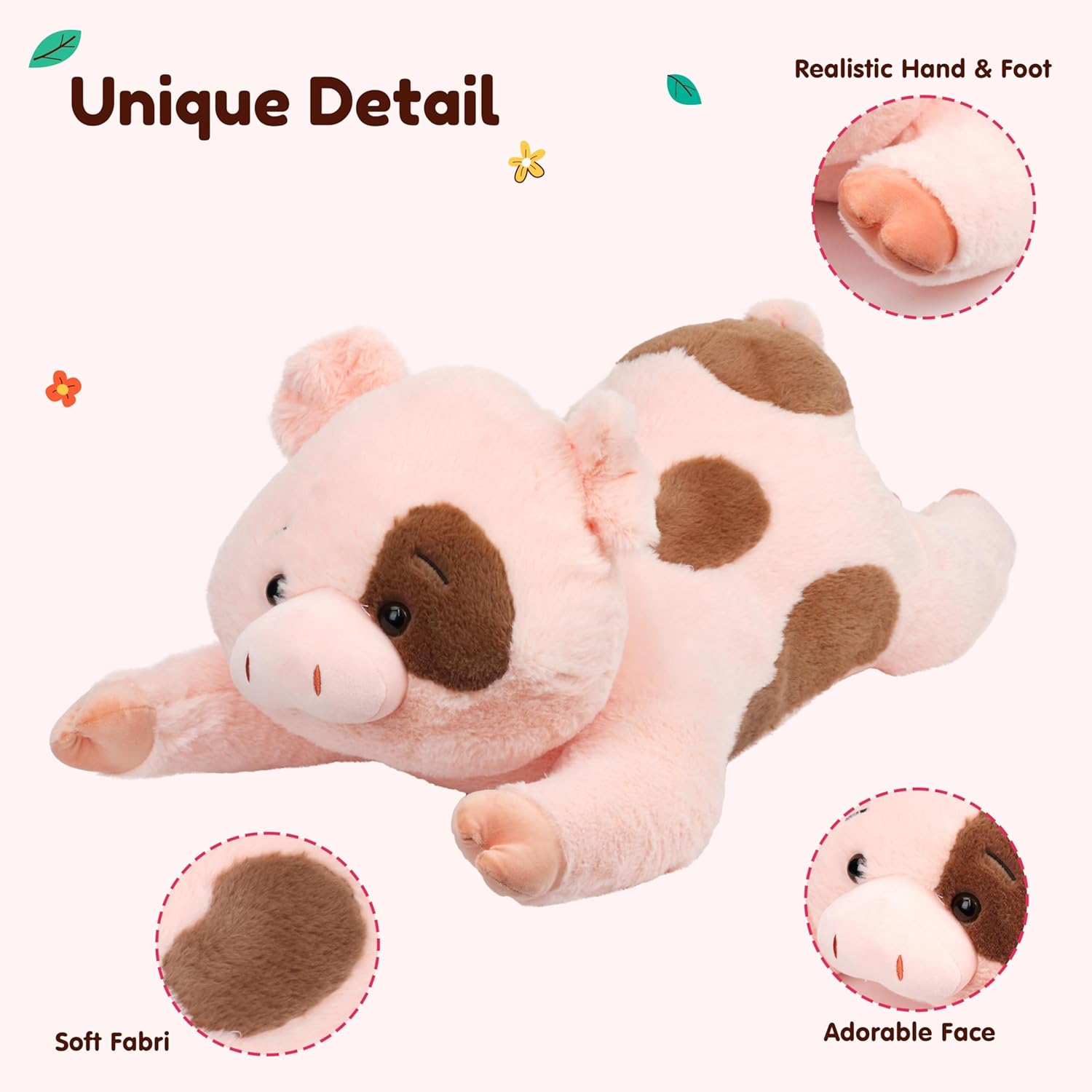 Pig Stuffed Animal, Giant 32" Stuffed Piggy, Large Soft Plush Pig Toy Birthday Holiday Party Gifts for Kids Girls Boys - Image 4