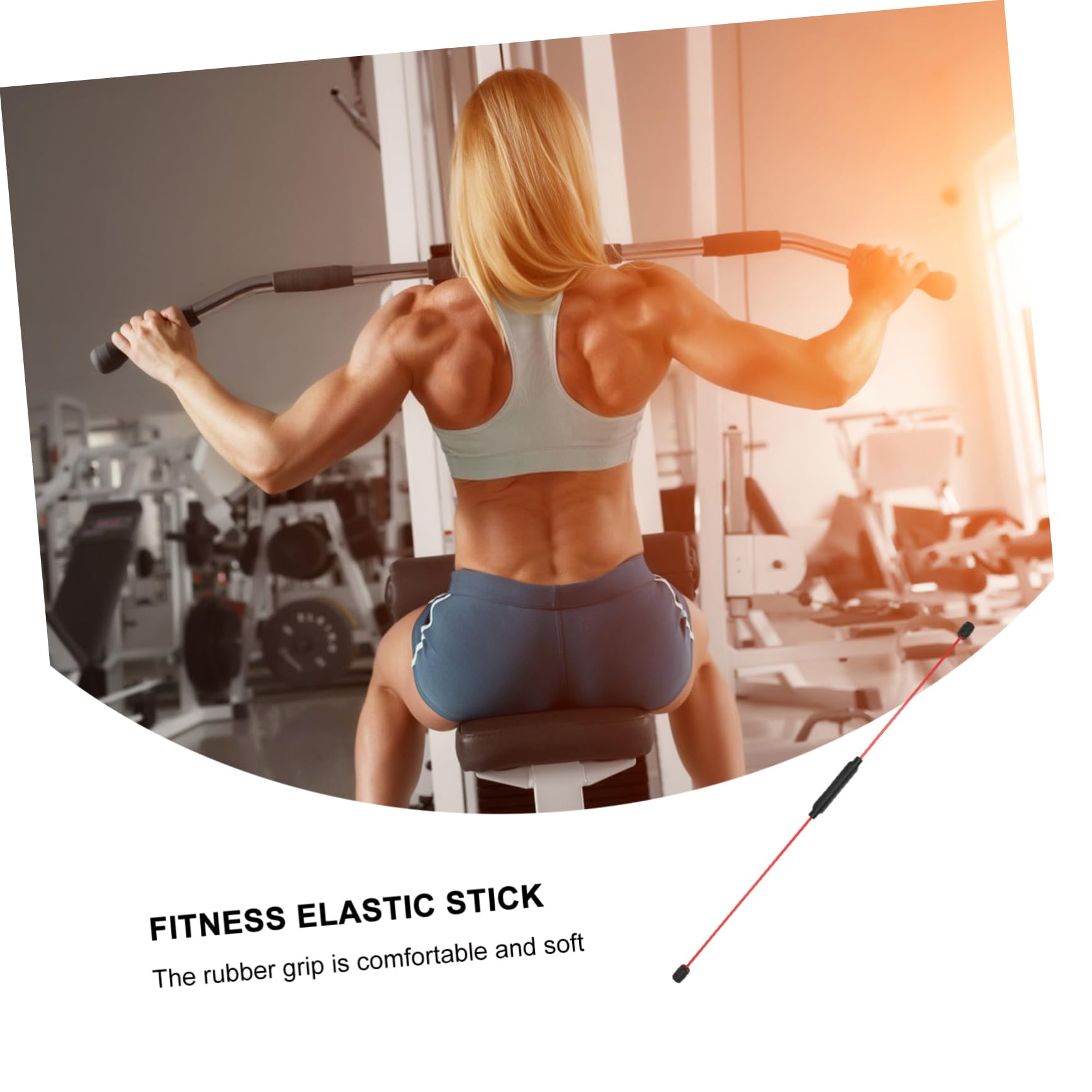 VANZACK Barre et pour en Renforcement Pilates Utiliser Entraînement Fitness Multifonction Rouge Caoutchouc Fibre de Verre , Légère et Facile Musculaire du Haut du Torse