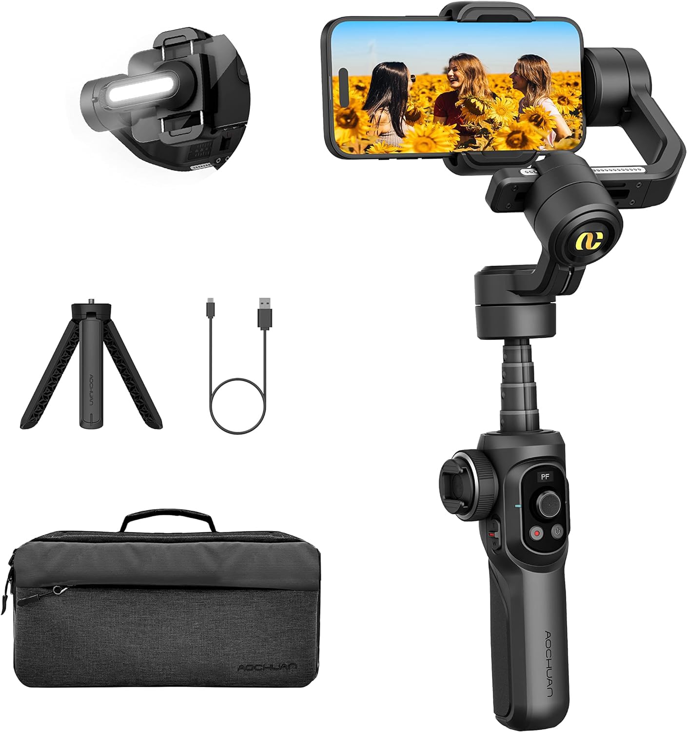 Amazon.co.jp: AOCHUAN SMART S2 スマホ用3軸ジンバルスタビライザー 