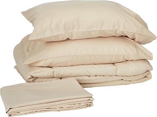 Vista 56 de Sweet Home Collection Juego de edredón de 7 piezas Bolsa de color sólido para todas las estaciones, manta alternativa de plumón suave y lujosas Camel