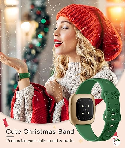 Vista 67 de Odbeai Correa compatible con correas Fitbit Versa 4/3 para mujer/Sense 2/Sense, bonita correa de repuesto suave con patrón floral bohemio para Negro